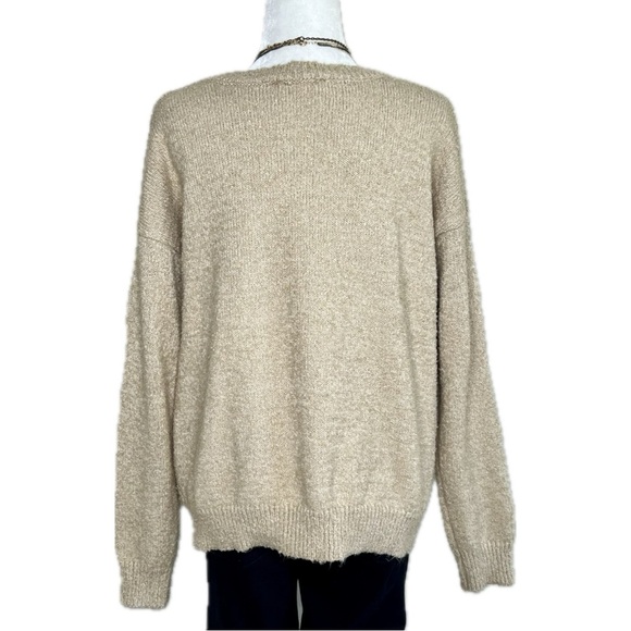 Forever 21 Sweater V Neck Long Sleeve Pullover Plus Size Oatmeal Camel Tan 3X - Picture 12 of 13